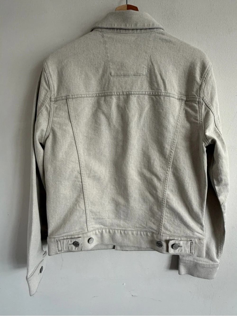 Banana Republic Cream Button-Up Denim Shirt Jacket